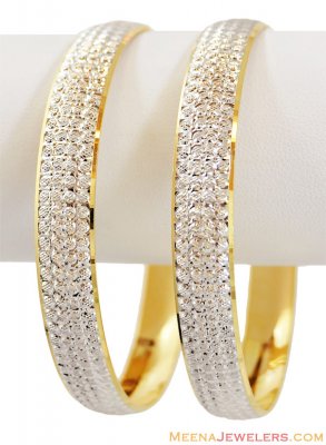 Exclusive 22k Rhodium Bangles(2 pc) ( Two Tone Bangles )