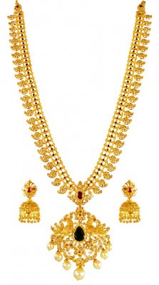 22k Uncut Diamond Long Set ( Diamond Necklace Sets )