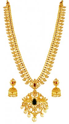 22k Uncut Diamond Long Set ( Diamond Necklace Sets )