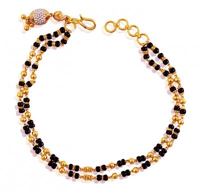 22K Gold Black Beads Bracelet ( Ladies Bracelets )