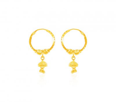 22K Gold Chandelier Hoops ( Hoop Earrings )
