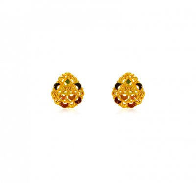 22 kt Gold  Meenakari Tops ( 22 Kt Gold Tops )