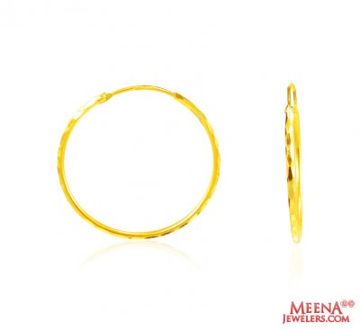 22Kt Gold Fancy Hoop Earrings ( Hoop Earrings )