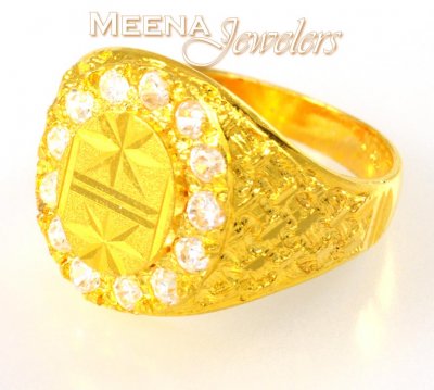 22Kt Gold Mens Signity Ring ( Mens Signity Rings )