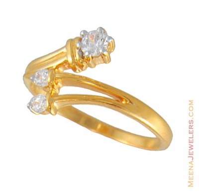 Gold Fancy Signity Ring ( Ladies Signity Rings )