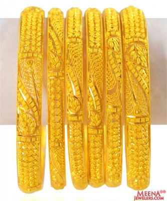 22k Gold Bangles (6 pcs ) ( Set of Bangles )