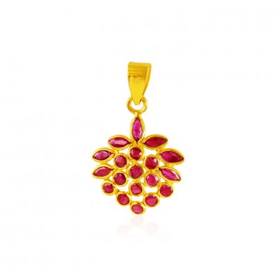 22K Gold Ruby Pendant ( Fancy Pendants )