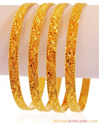 Machine Made 22K Bangles (4 Pc) ( Set of Bangles )