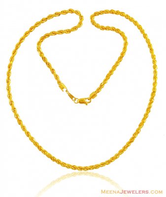 22k Rope Chain (20 Inch) ( Men`s Gold Chains )