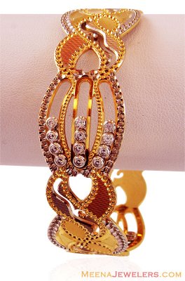 22K Designer Dancing Stones Bangle ( Two Tone Bangles )