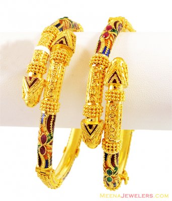 22k Meenakari Pipe kada (1 Pc only) ( Kadas )