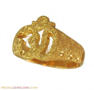 22k Gold Holy Om Ring  ( Religious Rings )