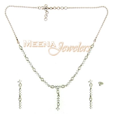 18Kt White Gold Necklace Set ( White Gold Sets )