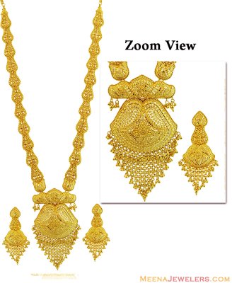 Designer Bridal Long Necklace Set  ( Bridal Necklace Sets )