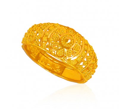 22Kt Gold Adjustable Floral Ring  ( Ladies Gold Ring )