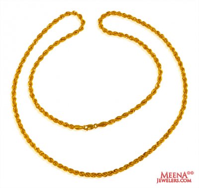 22 Kt Rope Gold Chain ( Plain Gold Chains )