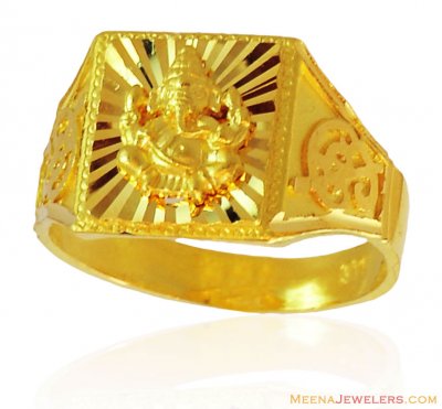 Ganesh Jee Mens Gold Ring ( Religious Rings )