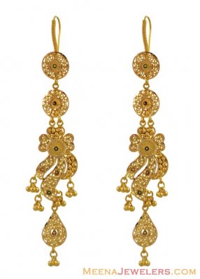 22K Gold Long Earrings ( Long Earrings )