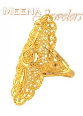 22Kt Ladies Ring (Filigree Work) ( Ladies Gold Ring )