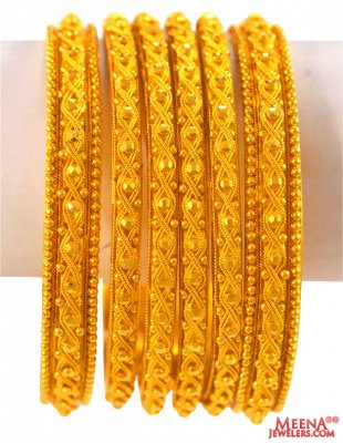 22K Gold Bangles Set(6 pcs) ( Set of Bangles )