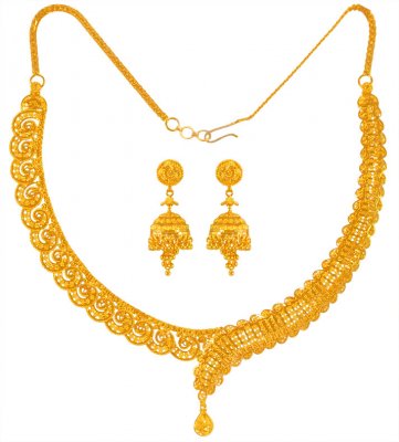 22 Karat Gold Necklace Set ( 22 Kt Gold Sets )