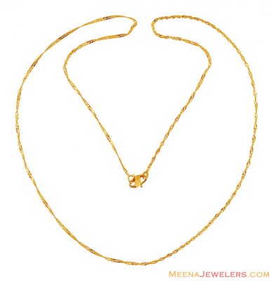 22K Fancy Spiral Chain ( Plain Gold Chains )