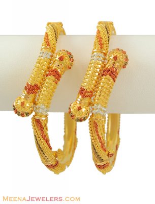 22K Gold 3 tone Bangles ( Kadas )