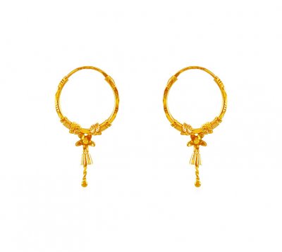 22K Gold Hoops ( Hoop Earrings )