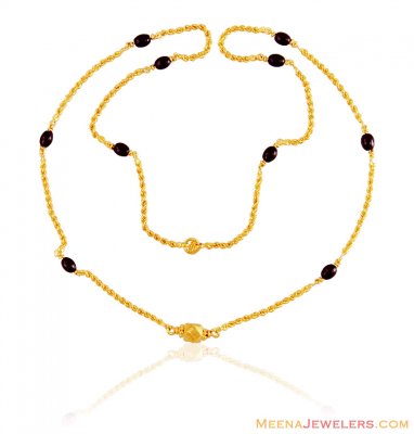 22K Gold Long Rope Beads Chain ( 22Kt Long Chains (Ladies) )