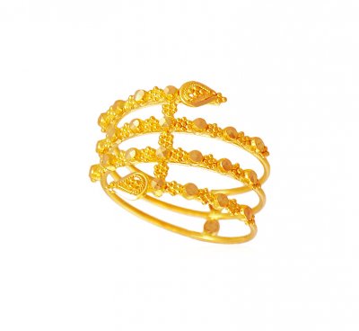 22K Fancy Gold Wire Ring ( Ladies Gold Ring )