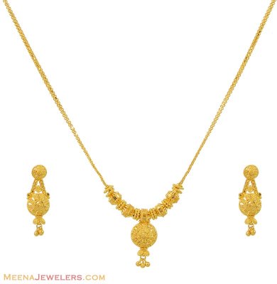 22K Gold Necklace Set ( Light Sets )