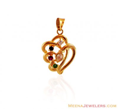 18K Gold Colored CZ Pendant ( Fancy Pendants )