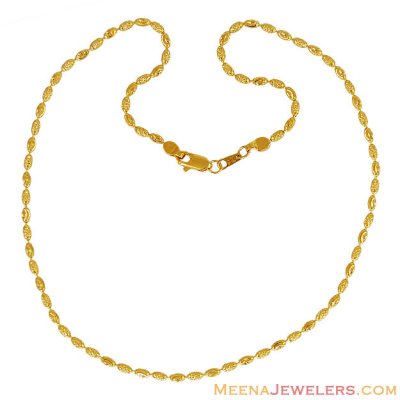 22k Fancy Rice Chain (16 Inch) ( 22Kt Gold Fancy Chains )