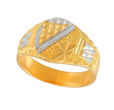 Gold 2 Tone Mens Ring  ( Mens Gold Ring )