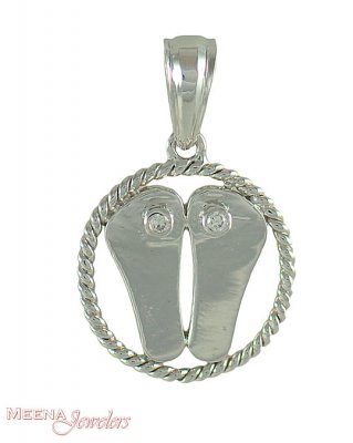 18Kt White Gold Paduka ( Ganesh, Laxmi and other God Pendants )