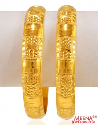 22Kt Gold Bangles (2Pcs) ( Gold Bangles )