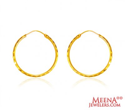 earrings gold hoop 22k