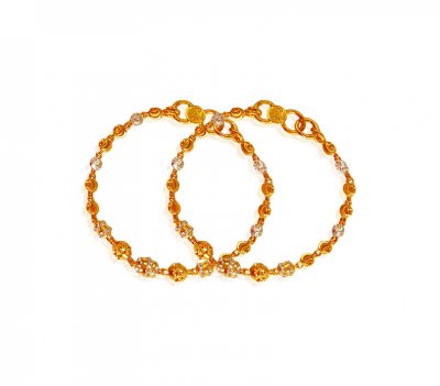 Two Tone Gold Kids Bracelet ( 22Kt Baby Bracelets )