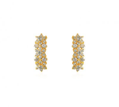 22K Fancy CZ Earrings ( Precious Stone Earrings )