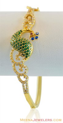 22k Signity Peacock Bangle ( Stone Bangles )