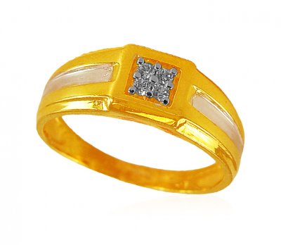 Two Tone Mens 22K Ring ( Mens Signity Rings )