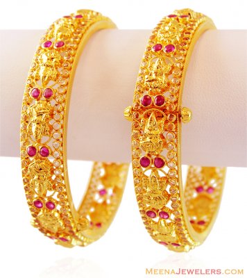 22K Gold Ruby Kadas (2PC) ( Kadas )