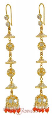 22Kt Gold Long Earrings ( Long Earrings )