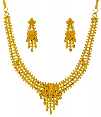 22K Yellow Gold Necklace Set ( Light Sets )