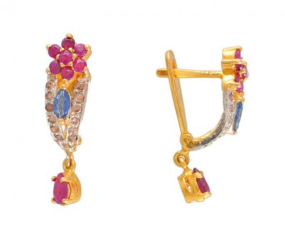 Precious Stoned Clipon Earrings ( Precious Stone Earrings )