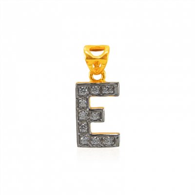 22Kt Gold Pendant with Initial(E) ( Initial Pendants )