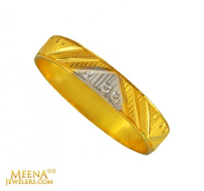 Gold 2 Tone Band (22 Karat) ( Wedding Bands )