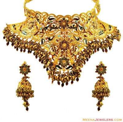 22k Traditional Antique Set ( Antique Necklace Sets )