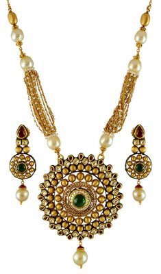 22K  Designer Antique Necklace Set ( Antique Necklace Sets )