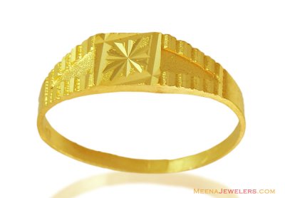 Mens Gold Ring 22k Fancy Style ( Mens Gold Ring )